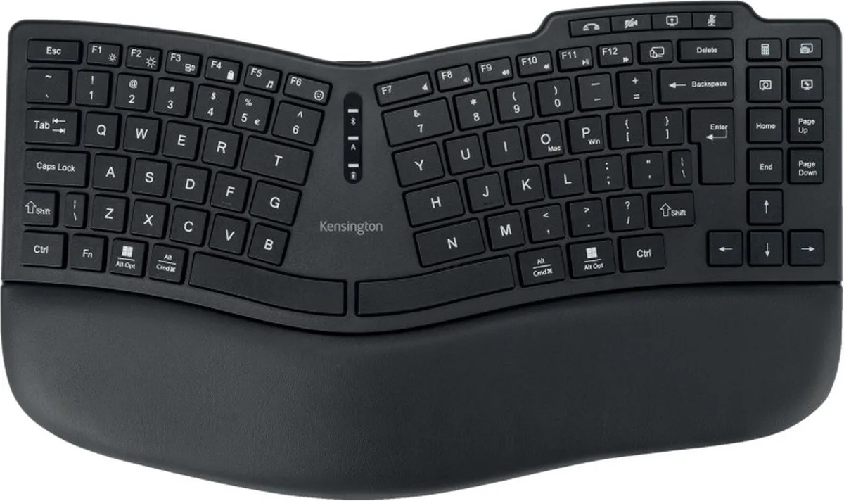 Pro Fit® Ergo KB675 Toetsenbord - Ergonomisch - Oplaadbaar & Draadloos - 45% Gerecycled - Windows & Mac by Kensington, Black – cover