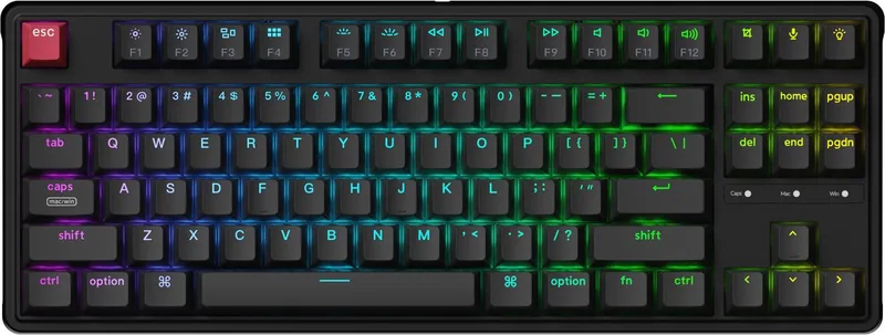 C3 Pro - Mechanisch Toetsenbord - US Qwerty - 80% - Rode Switch van Keychron, Zwart, US – cover