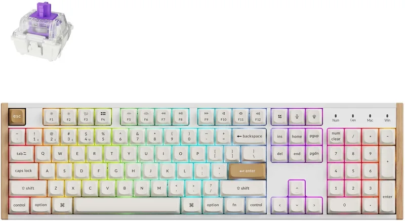 K10 HE - Magnetisch Toetsenbord - Draadloos - US Qwerty - 100% - Special Edition by Keychron, White, US – cover