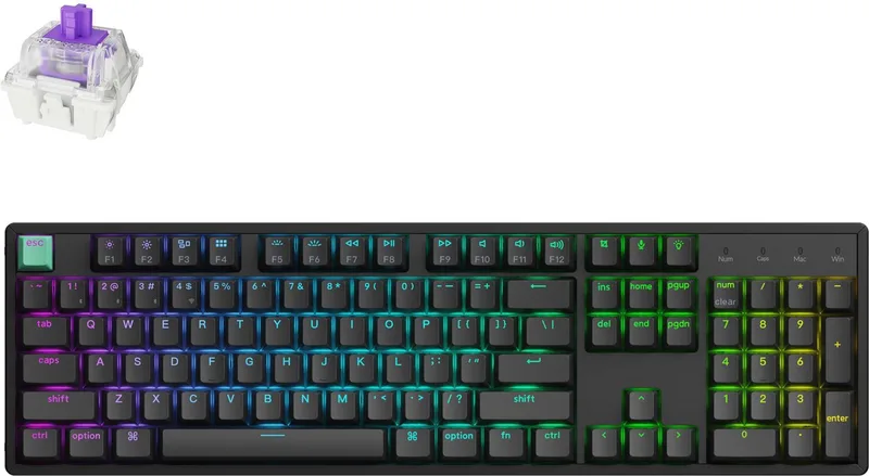 K10 HE - Magnetisch Toetsenbord - Draadloos - US Qwerty - 100% - Standard Edition van Keychron, Zwart, US – cover
