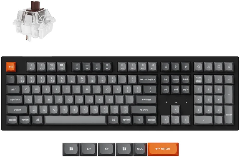 K10 Max QMK toetsenbord Universeel USB + RF Wireless + Bluetooth Zwart by Keychron, Black, US – cover