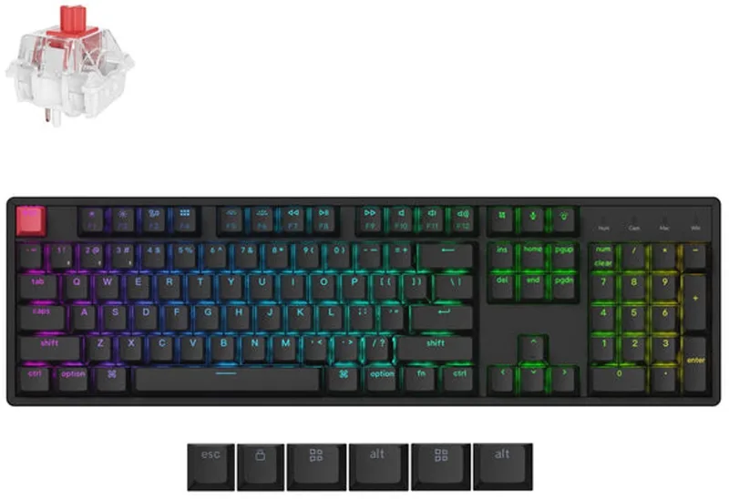 K10 QMK V2 toetsenbord aluminium frame red switch by Keychron, Black – cover