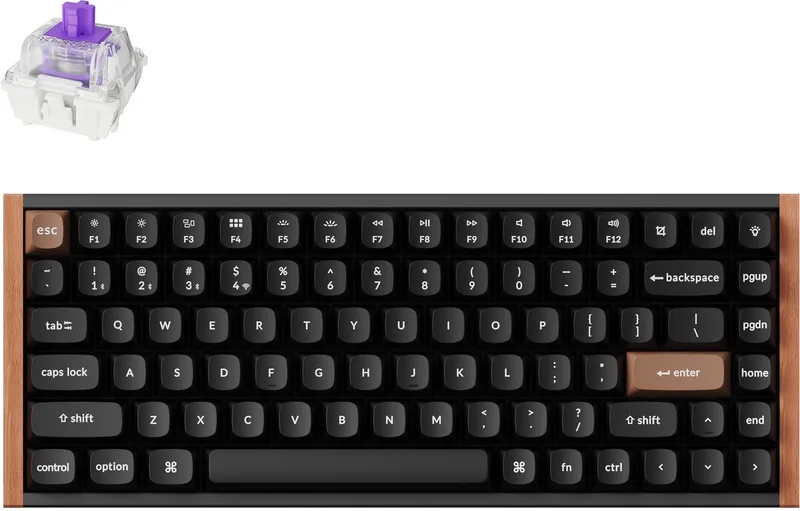 K2 HE - Magnetisch Toetsenbord - Draadloos - US Qwerty - 75% - Special Edition by Keychron, Black, US – cover