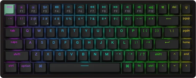 K2 HE - Magnetisch Toetsenbord - Draadloos - US Qwerty - 75% - Standard Edition van Keychron, Zwart, US – cover