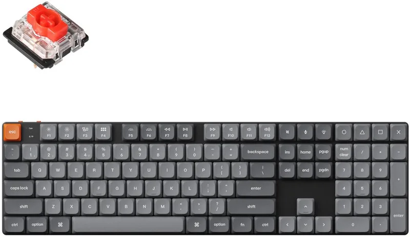 K5 Max QMK/VIA mechanisch toetsenbord red switch van Keychron, Zwart, Grijs – cover
