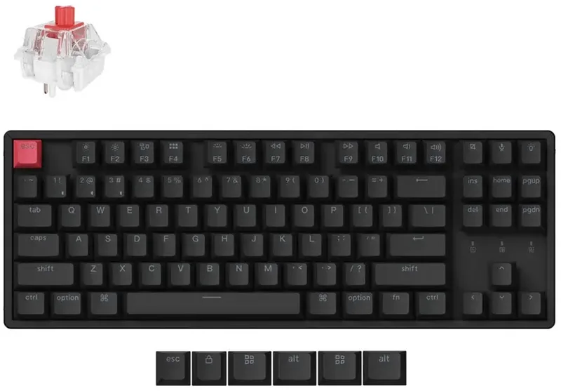 K8 QMK toetsenbord v2 red switch van Keychron, Zwart – cover