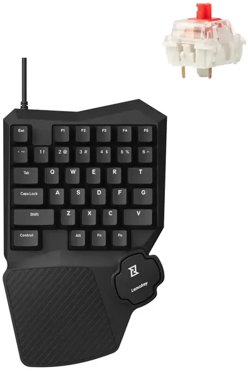 Lemokey X0 QMK gaming keypad red switch de Keychron, Noir – jaquette