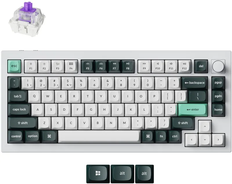 Q1 HE - Gaming Toetsenbord - 75% - US QWERTY - Magnetisch - Hot Swap - QMK - RGB by Keychron, White, US – cover