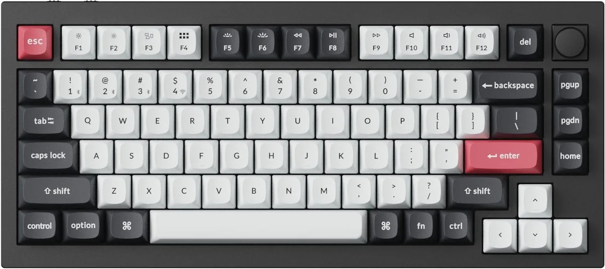 Q1 HE QMK - Toetsenbord - Draadloos - RGB - Magnetische Switch - 75% - Zwart by Keychron, Black, US – cover