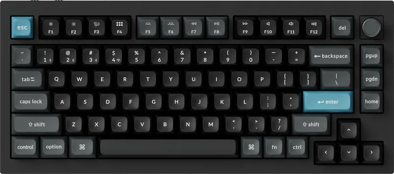Q1 Ultra - Mechanisch Toetsenbord - Draadloos - US Qwerty - 75% - Banana Switch de Keychron, Noir, US – jaquette