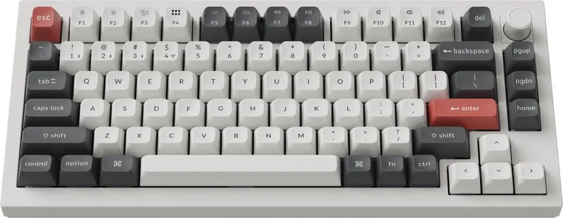 Q1 Ultra - Mechanisch Toetsenbord - Draadloos - US Qwerty - 75% - Bruine Switch van Keychron, Wit, US – cover