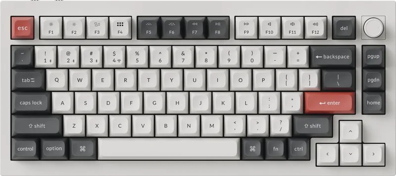 Q1 Ultra - Mechanisch Toetsenbord - Draadloos - US Qwerty - 75% - Rode Switch van Keychron, Wit, US – cover