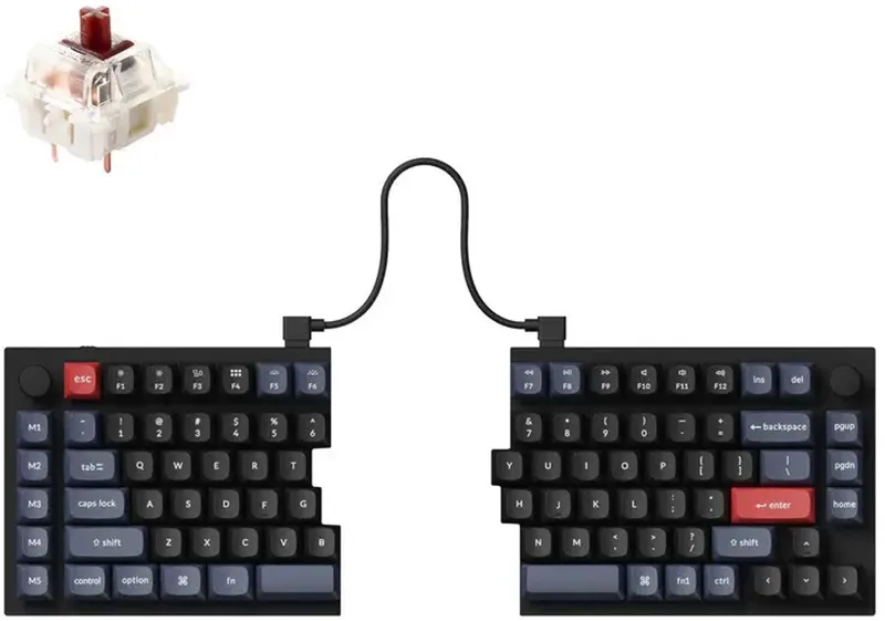 Q11 QMK Split design toetsenbord brown switch by Keychron, Blue – cover