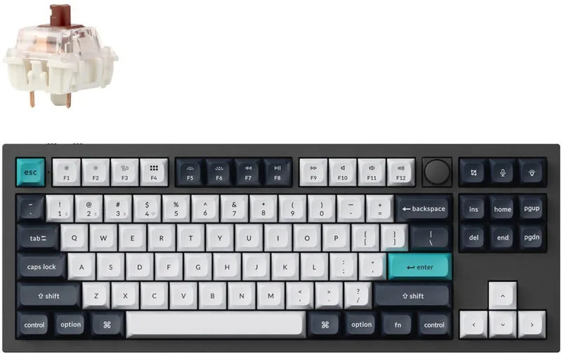 Q3 Max toetsenbord Universeel USB + RF Wireless + Bluetooth van Keychron, Zwart, Wit – cover
