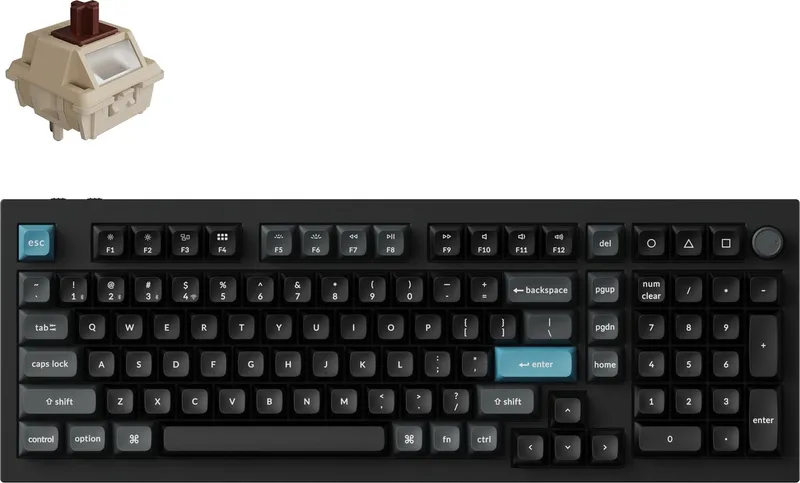 Q5 Ultra - Mechanisch Toetsenbord - Draadloos - US Qwerty - 96% - Bruine Switch by Keychron, Black, US – cover