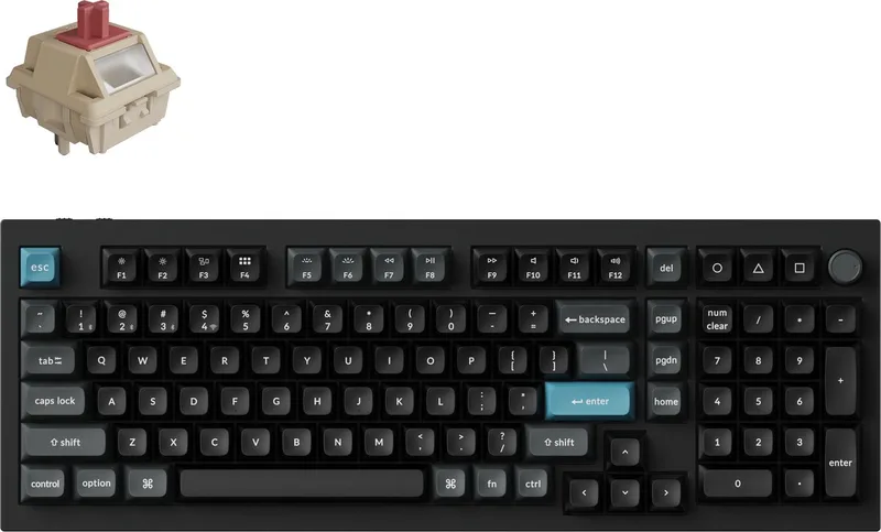 Q5 Ultra - Mechanisch Toetsenbord - Draadloos - US Qwerty - 96% - Rode Switch van Keychron, Zwart, US – cover