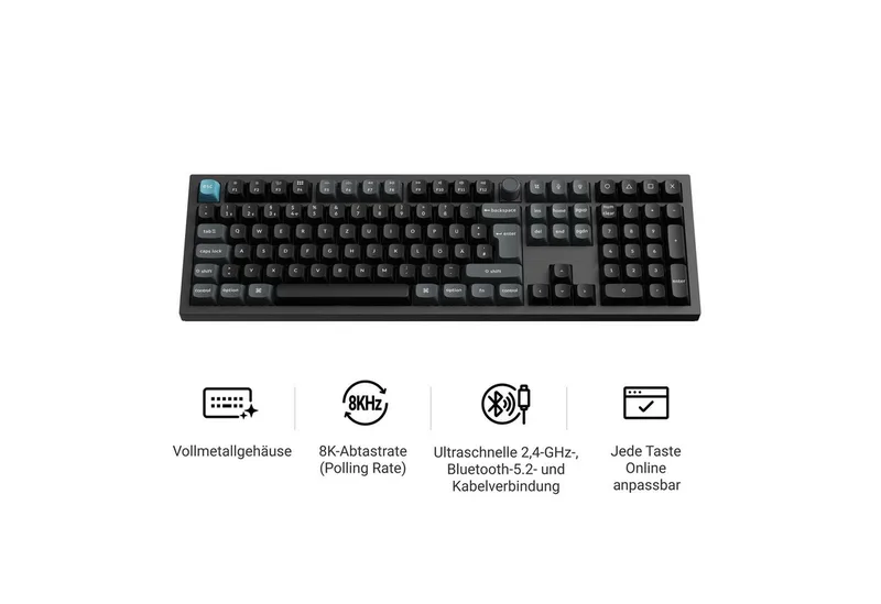 Q6 Ultra 8K – Swappable RGB Backlight Full-Size Mechanische Tastatur Tastatur (Hot-Swap) de Keychron, Noir – jaquette