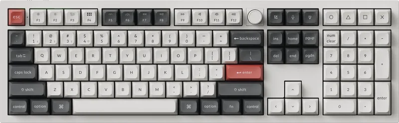 Q6 Ultra - Mechanisch Toetsenbord - Draadloos - US Qwerty - 100% - Bruine Switch van Keychron, Wit, US – cover