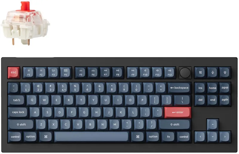 V3 Max QMK/VIA toetsenbord red switch zwart van Keychron, Zwart, Grijs – cover