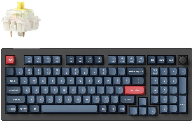 V5 Max QMK/VIA toetsenbord banana switch zwart van Keychron, Zwart, Grijs – cover