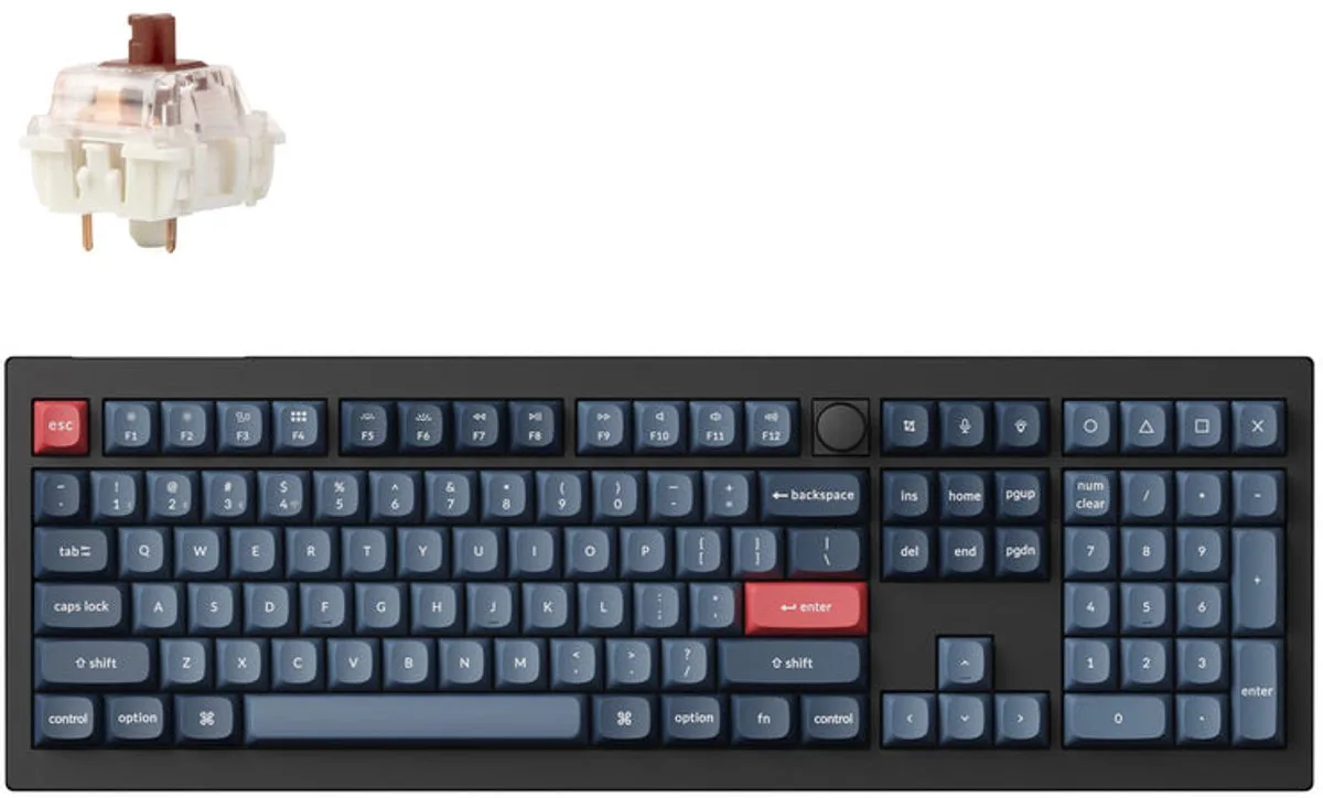 V6 Max QMK/VIA toetsenbord brown switch fra Keychron, Sort – cover