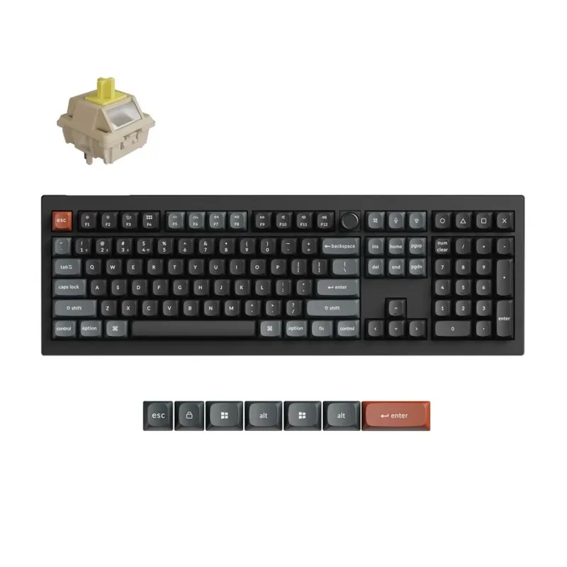 V6 Ultra - Mechanisch Toetsenbord - Draadloos - 100% - Banana Switch - Zwart by Keychron, Black, US – cover 3 of 6
