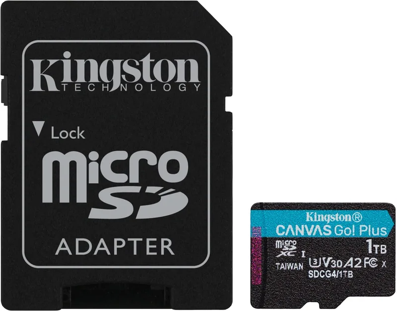 Canvas Go Plus - microSDXC Geheugenkaart - V30 - Class 10 - 200/160 MB/s by Kingston, 1 TB – cover