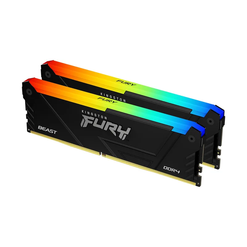 DDR4 32GB PC 3200 CL16 Kingston KIT (2x16GB) FURY Beast RGB retail de Kingston – jaquette