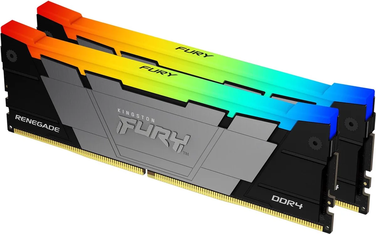FURY 64GB 3600MT/s DDR4 CL18 DIMM (set van 2) Renegade RGB van Kingston – cover