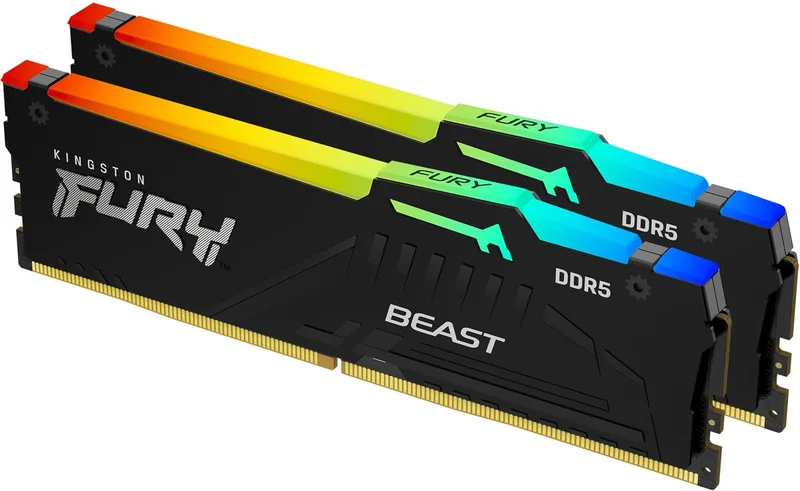 FURY Beast 128GB 5600MT/s DDR5 CL36 DIMM (set van 2) RGB de Kingston – jaquette