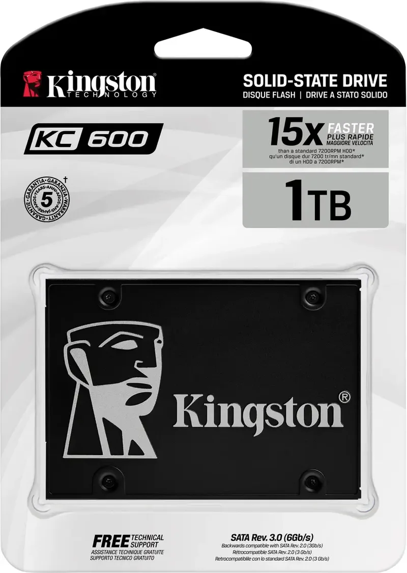 KC600 - Interne SSD - 1TB - 2.5 inch - SATA III 6Gb/s - 3D TLC - Hardwarematige Versleuteling van Kingston – cover 2 van 2