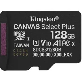 MicroSD Canvas Select Plus Gen3 de Kingston, 128 GB – jaquette