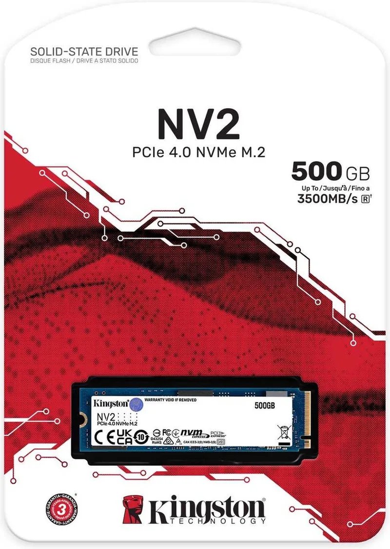 (NV2 PCIe 4.0 NVMe SSD) - 500GB - Gen 4x5 de Kingston – jaquette