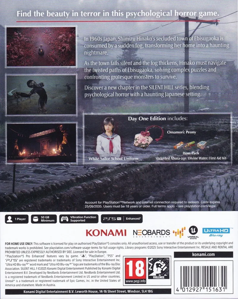 Silent Hill F - Day One Edition by Konami, PS5 – cover