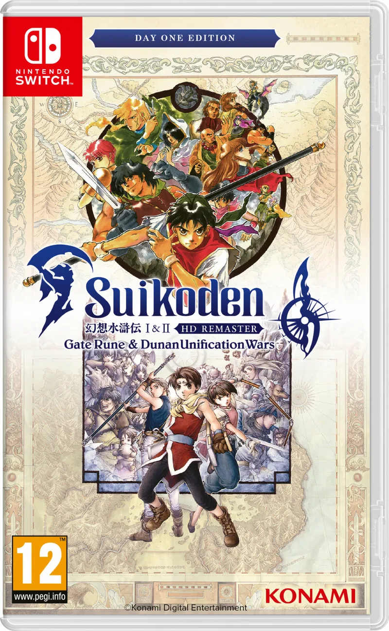 Suikoden I & II HD Remaster - Gate Rune and Dunan Unification Wars Day One Edition by Konami, Nintendo Switch – cover