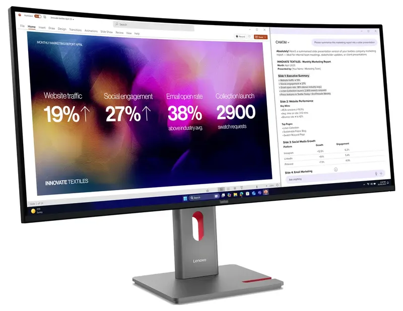 40" Lenovo ThinkVision P40WD-40 - 5120x2160 (5K2K) - 120Hz - IPS - 140W USB-C - KVM switch by Lenovo, Black – cover 2 of 2