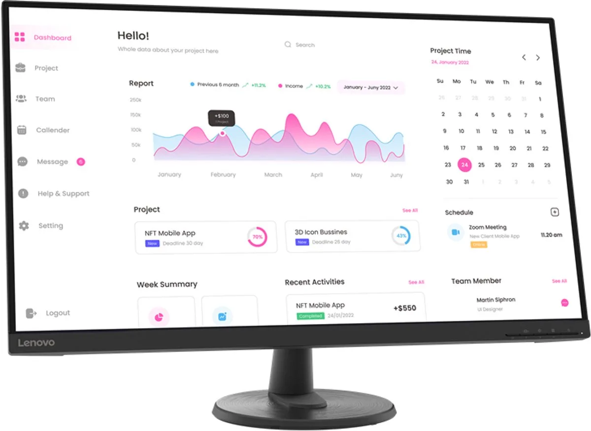 D32-40 - Full HD Monitor - 60Hz - 32 inch de Lenovo, Noir – jaquette