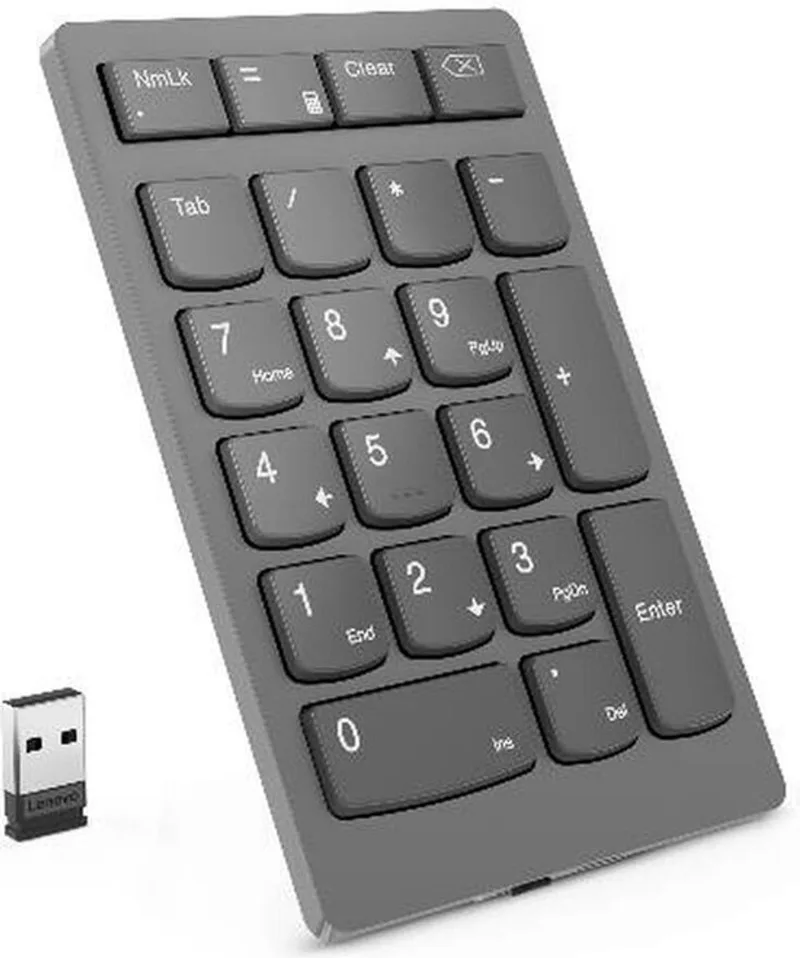Go Wireless Numeric Keypad - Toetsenpaneel draadloos - 2.4 GHz - toetsschakelaar: Scissor-Key - stormgrijs - detailhandel van Lenovo, Grijs – cover