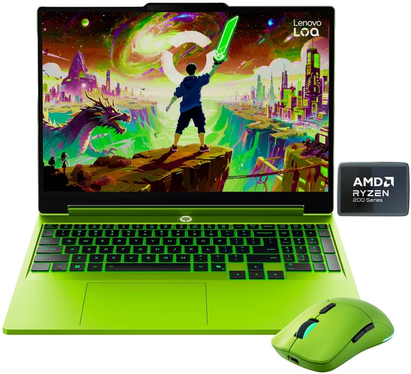 LOQ 15AHP11 Limited Green Edition Gaming-Notebook (38,86 cm/15,3 Zoll, AMD Ryzen 7 250, GeForce RTX 5060, 16 GB, 512 GB SSD) by Lenovo, Green – cover