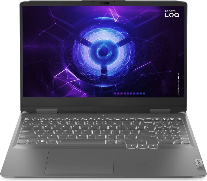 LOQ 15IRH8 82XV - Laptop 15.6" IPS 1920 x 1080 (Full HD) @ 144 Hz - Scharnier 180 graden - Intel Core i5 - 12450H tot 4.4 GHz - Win 11 Home - GF RTX 3050 - 16 GB RAM - 512 GB SSD NVMe - Gigabit Ethernet - Wi-Fi 6 - stormgrijs - tsb by Lenovo, Grey, US – cover