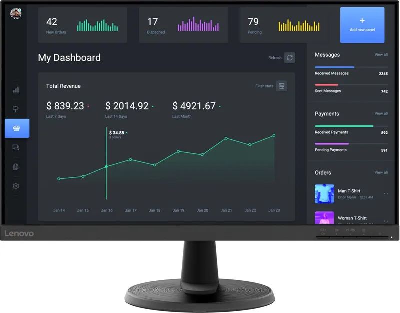 Monitor Lenovo Full HD 24" 75 Hz van Lenovo, Zwart – cover