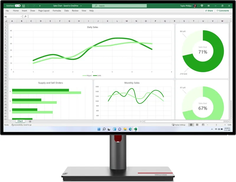Monitor Lenovo P27Q-30 27" IPS de Lenovo, Noir – jaquette