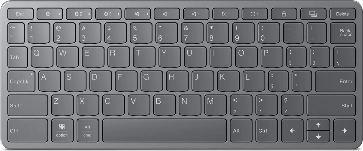 Multi-Device Wireless Keyboard toetsenbord Universeel USB + Bluetooth Grijs fra Lenovo, Grå, US – cover
