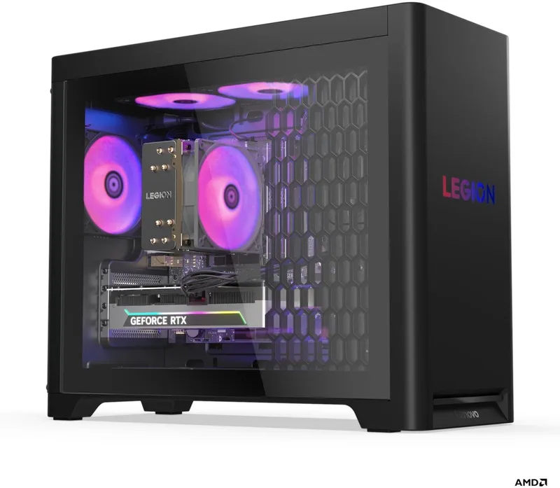 T5 30AGB10 90YJ0097MH - Gaming PC - AMD Ryzen™ 7 7800X3D - 32 GB DDR5-SDRAM - 1 TB SSD - NVIDIA GeForce RTX 5070 - Windows 11 Home by Lenovo, Black – cover