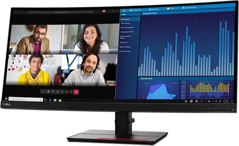 ThinkVision P34W-20 Curved - 34 Inch WQHD 3440x1440 - USB-C Dock Monitor - Nieuw de Lenovo – jaquette