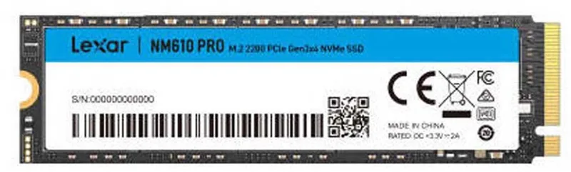 LNM610 PRO 2TB NVMe PCIe Gen3 x4 Read 3300MB – Schrijf 2600MB M.2 SSD (LNM610P002T-RNNNG) van Lexar – cover