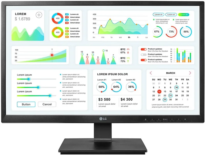 LG 24 AIO Zero Client Monitor DVI+D-Sub+USB black by LG, Black – cover