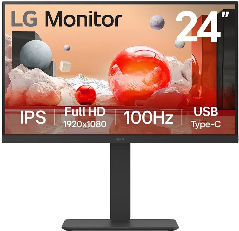 LG 24BA650-B - Full HD - IPS - USB-C 65W - 100hz - 24 inch van LG, Zwart – cover