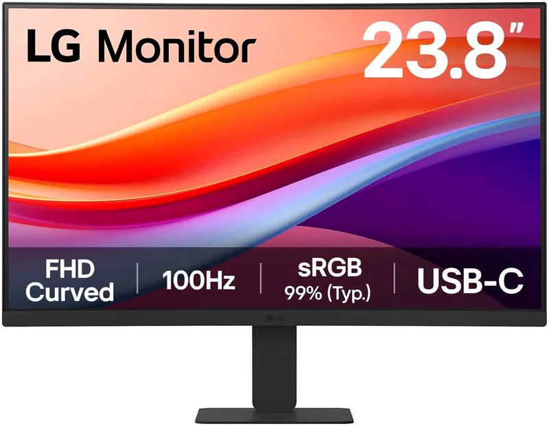 LG 24U421A Curved-LED-Monitor (60 cm/24 ", 1920 x 1080 px, Full HD, 5 ms Reaktionszeit, 100 Hz, VA LED, 24 Zoll Full HD mit USB-C) de LG, Noir – jaquette