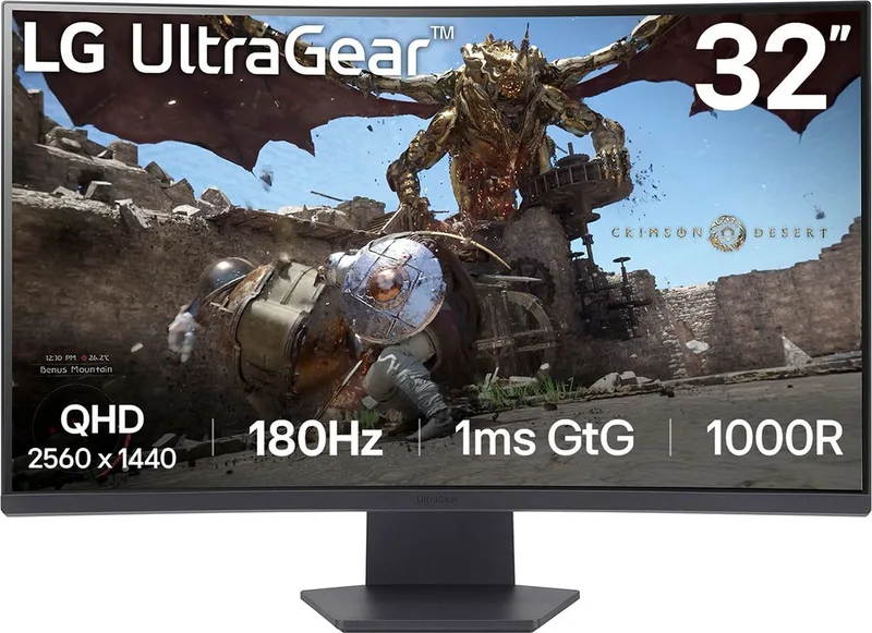 UltraGear 32GS60QC-B - QHD Curved Gaming monitor - 180hz - 1 ms - 32 inch by LG – cover